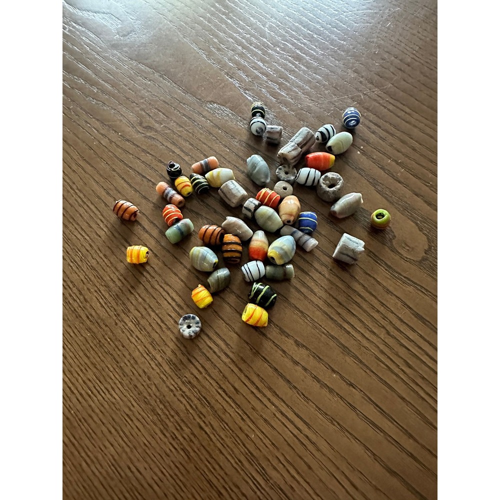 Vintage Glass and Clay Pottery Craft Jewelry Beads Lot Crafter Supplies
